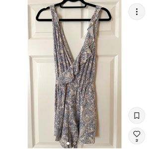 Free People Delfonic Flirty Romper in Paisley Blue